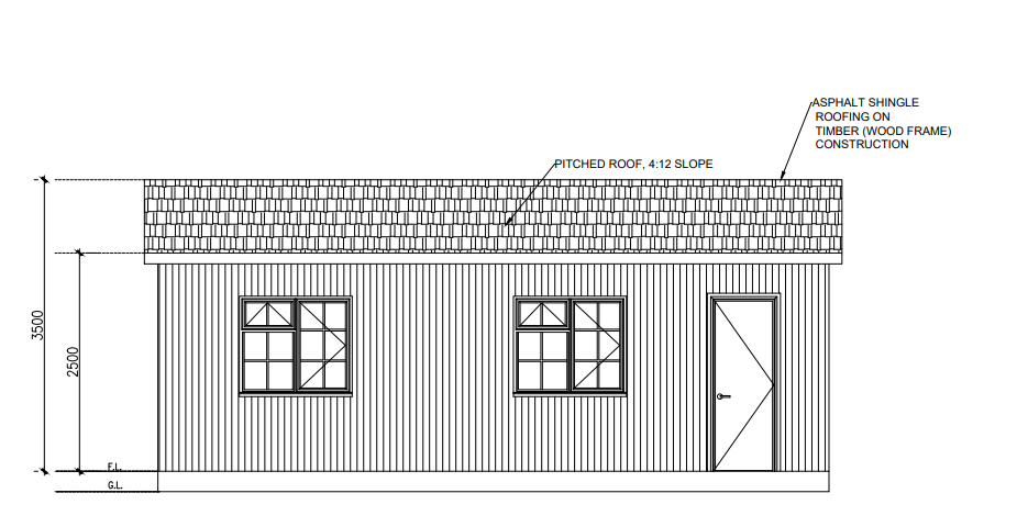 Proposed elevations for a habitable garden annex in East Lindsey, Lincolnshire